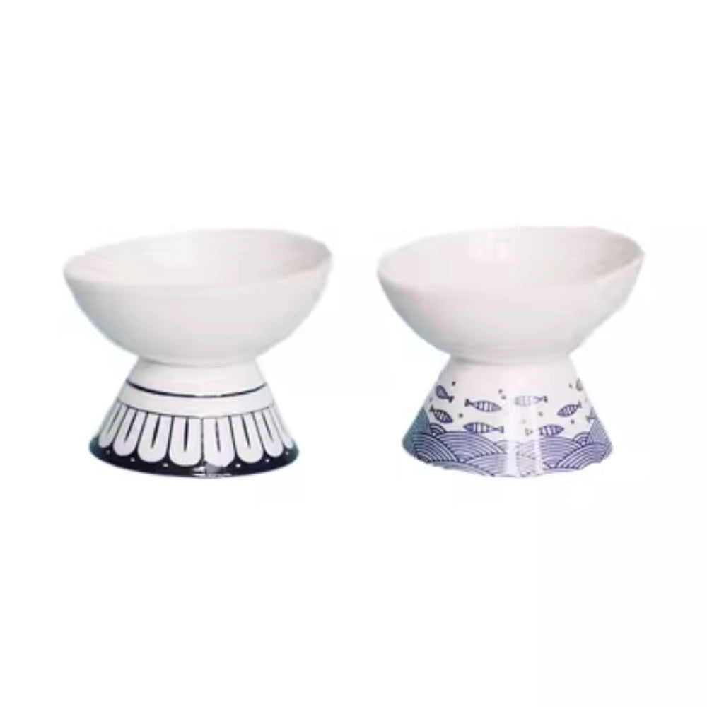 AML Cat Oblique Raised Ceramic Bowl L15cm x H13cm