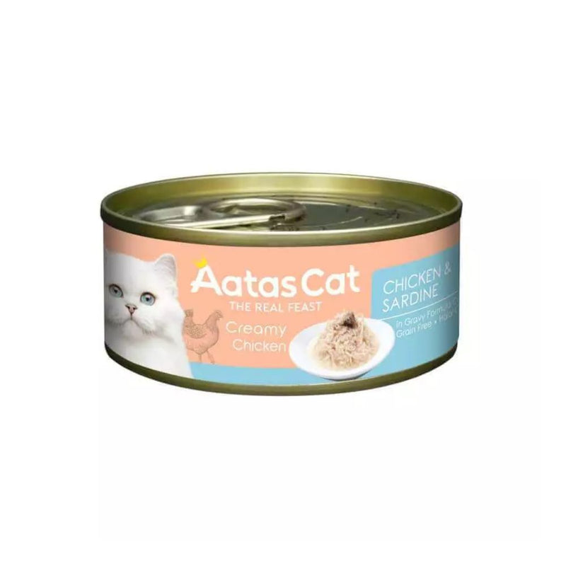 Aatas Cat Creamy Chicken & Sardine in Gravy 80g