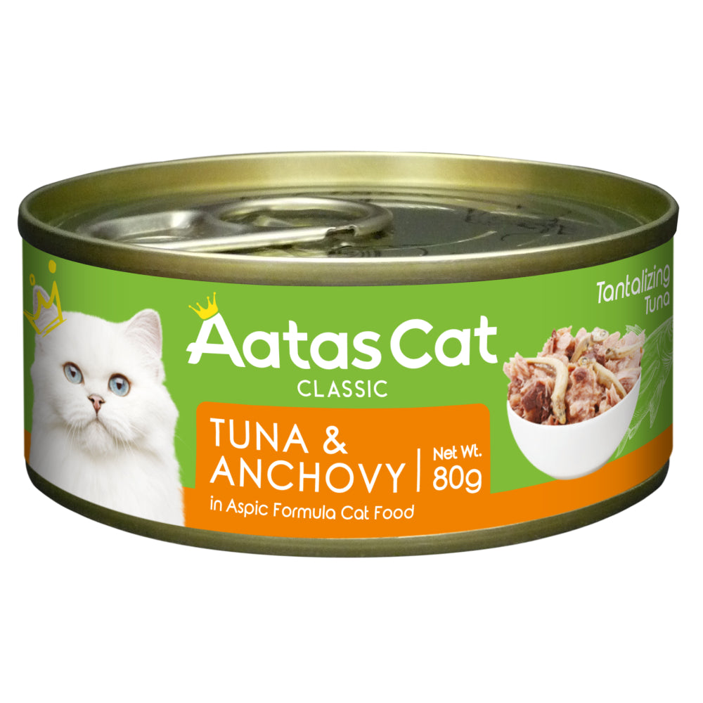 Aatas Cat Tantalizing Tuna & Anchovy Grain-Free Canned Cat Food 80g