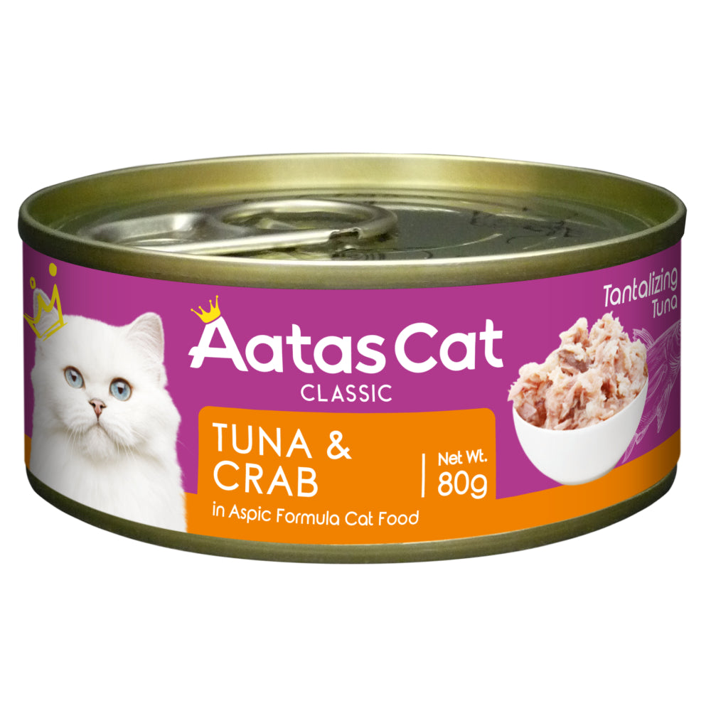 Aatas Cat Tantalizing Tuna & Crab Grain-Free Canned Cat Food 80g