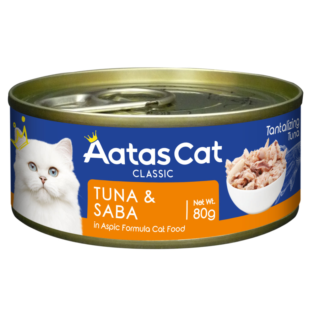 Aatas Cat Tantalizing Tuna & Saba Grain-Free Canned Cat Food 80g