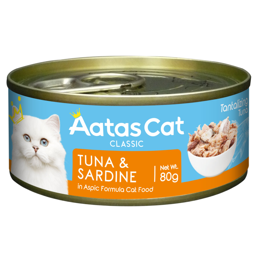 Aatas Cat Tantalizing Tuna & Sardine Grain-Free Canned Cat Food 80g