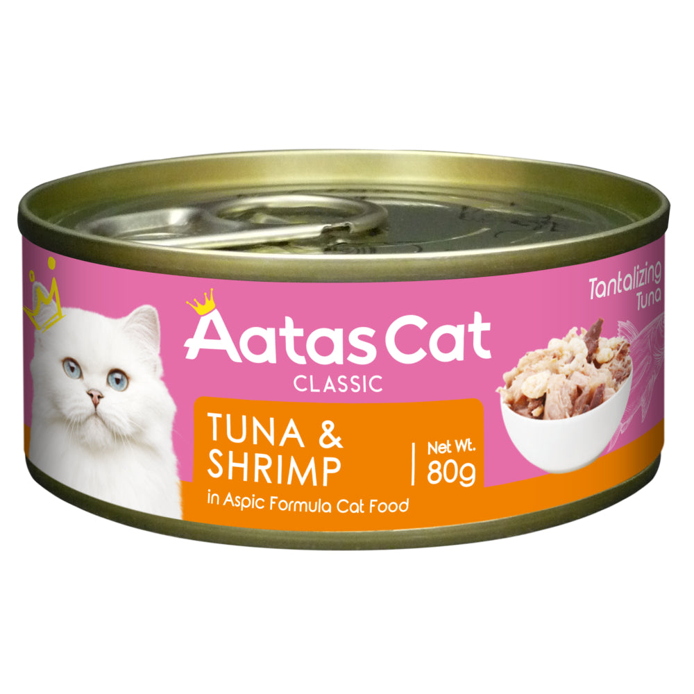 Aatas Cat Tantalizing Tuna & Shrimp Grain-Free Canned Cat Food 80g