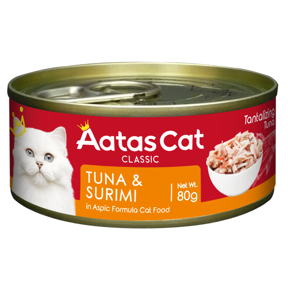 Aatas Cat Tantalizing Tuna & Surimi Grain-Free Canned Cat Food 80g