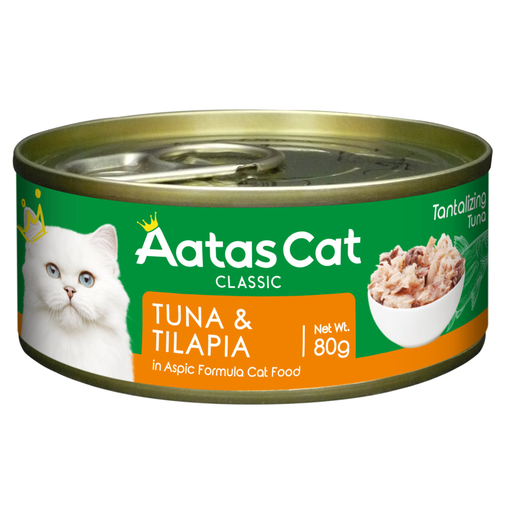 Aatas Cat Tantalizing Tuna & Tilapia Grain-Free Canned Cat Food 80g