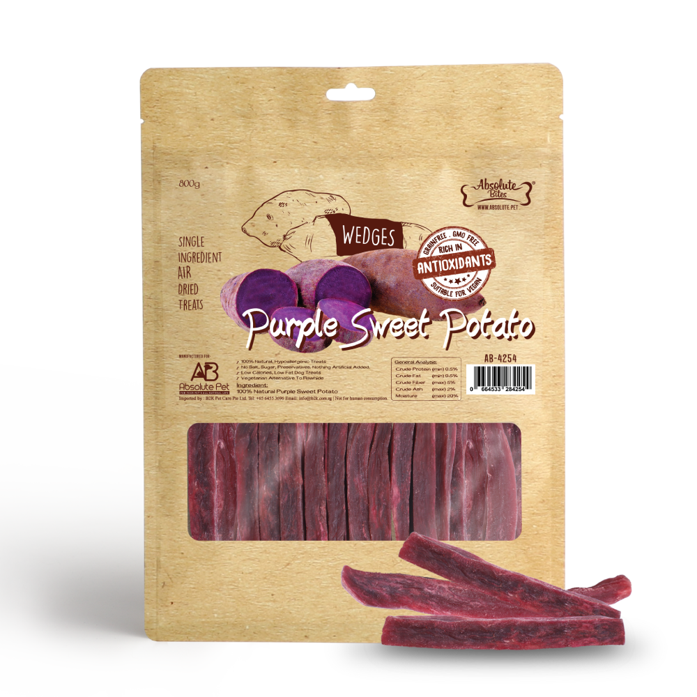 Absolute Bites Air-Dried Purple Sweet Potato Wedges 800g