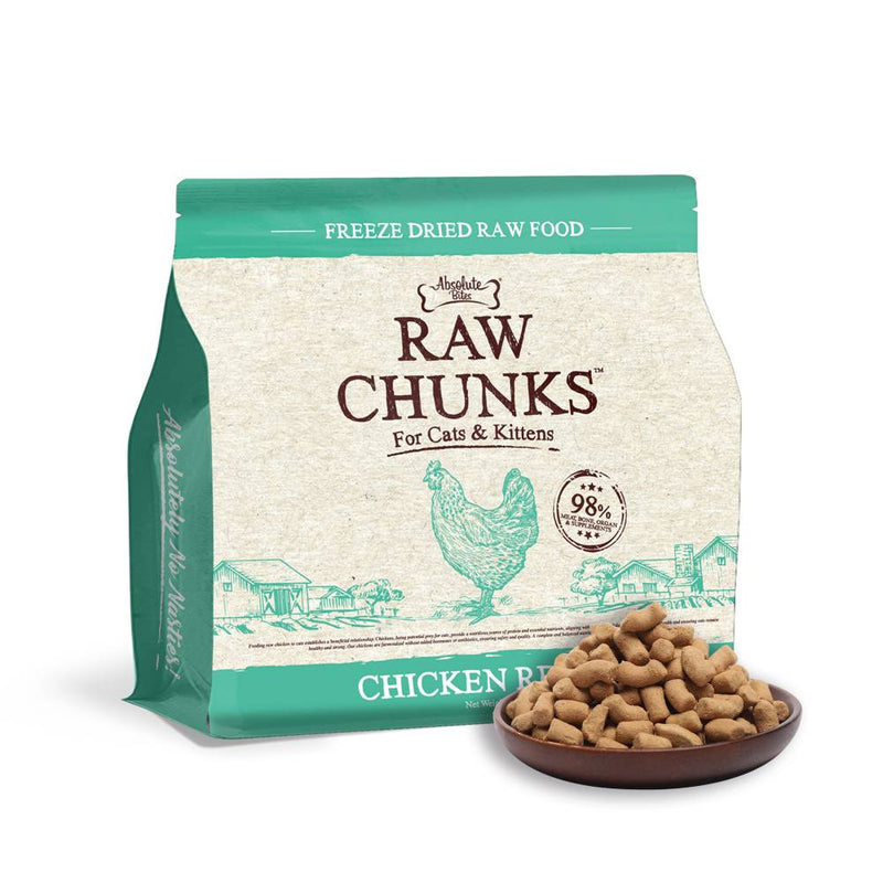 Absolute Bites Cats & Kitten Freeze Dried Raw Chunks Chicken 280g