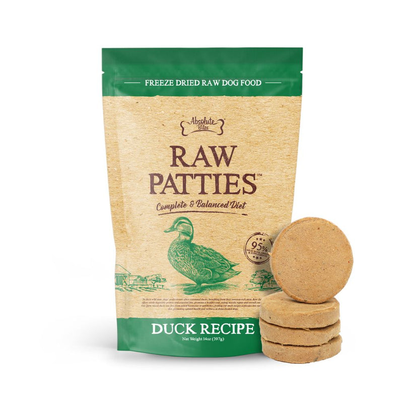 Absolute Bites Dog Freeze Dried Raw Patties Duck 14oz