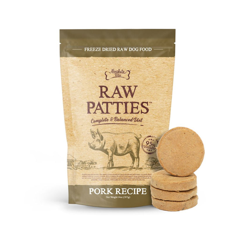 Absolute Bites Dog Freeze Dried Raw Patties Pork 14oz