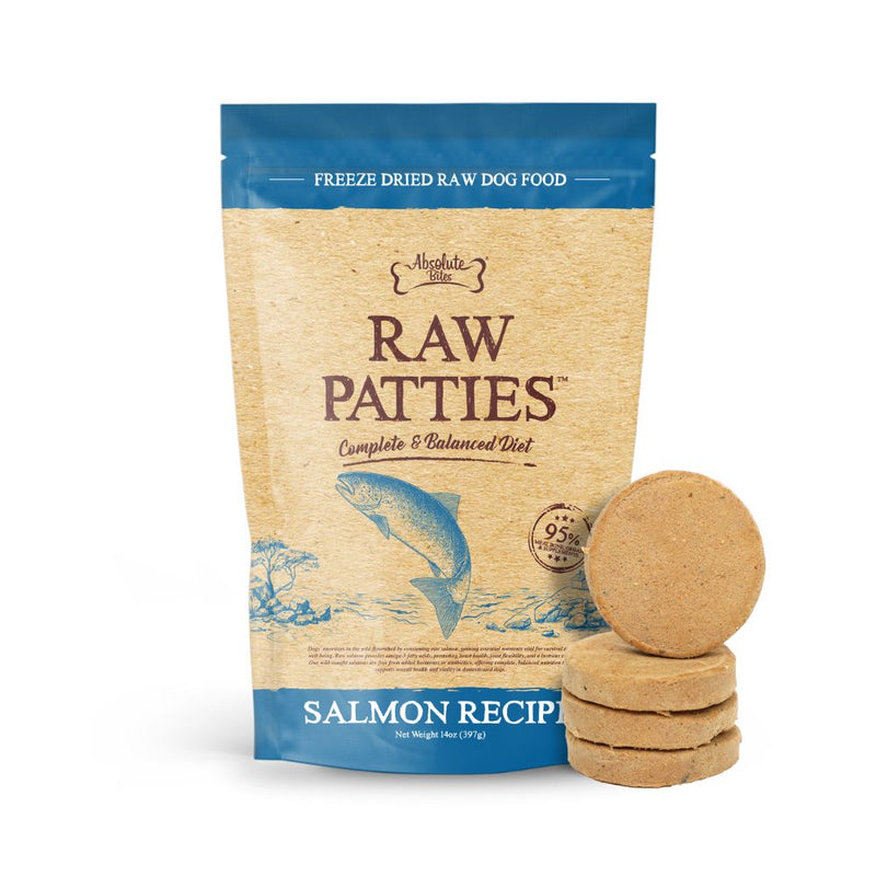 Absolute Bites Dog Freeze Dried Raw Patties Salmon 14oz