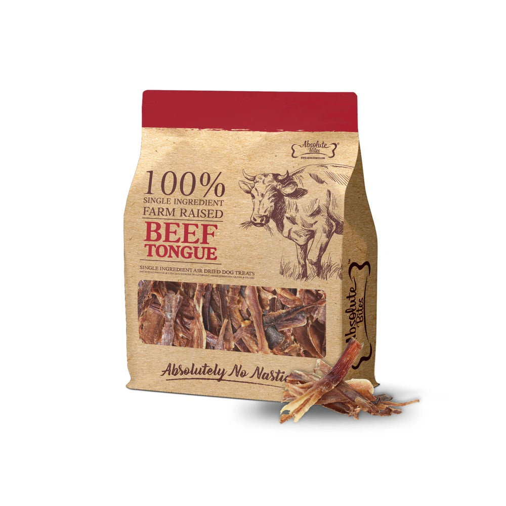 Absolute Bites Single Ingredient Air Dried Beef Tongue Dog Treats 160g