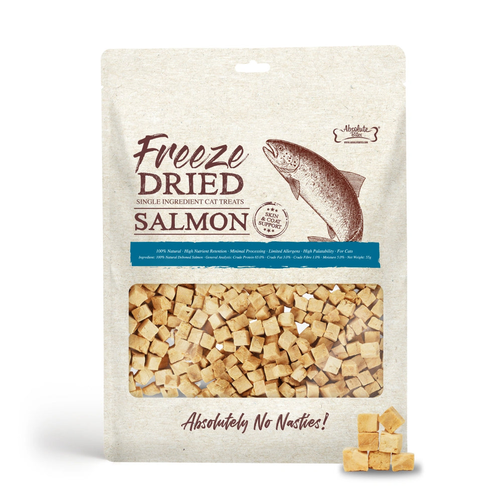 Absolute Bites Single Ingredient Freeze-Dried Salmon Cat Treats 55g