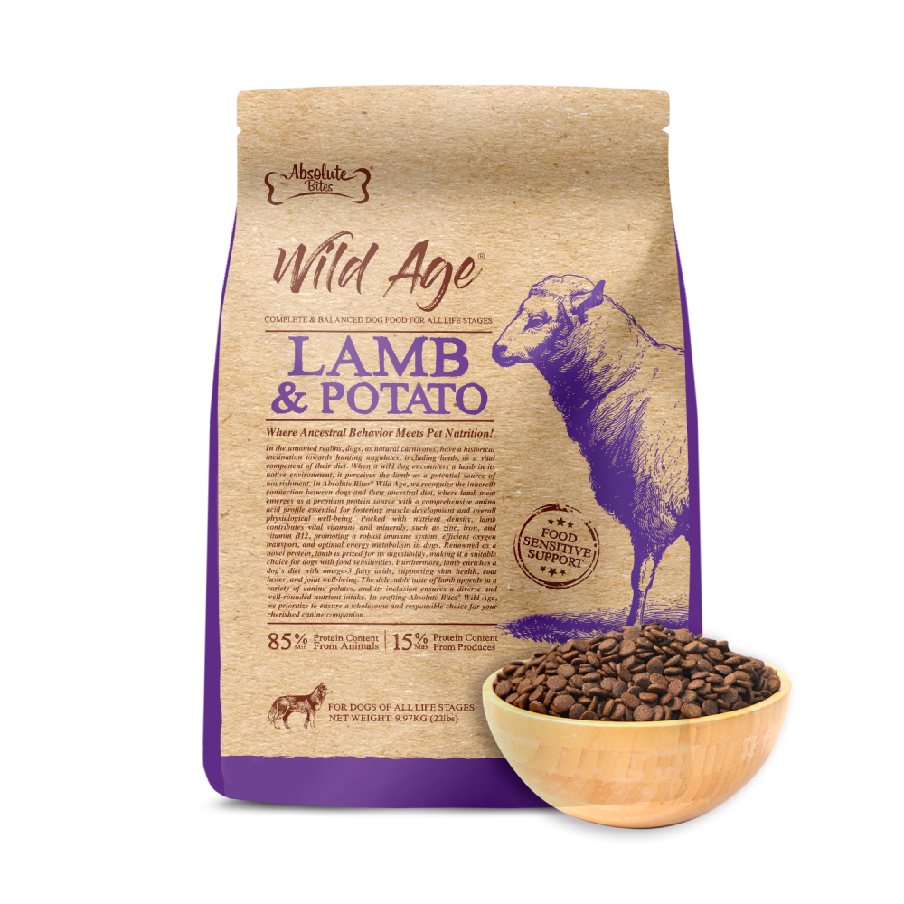 Absolute Bites Wild Age Dog Lamb & Potato Complete & Balanced For All Life Stages 22lbs
