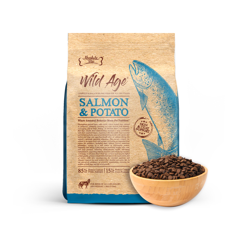 Absolute Bites Wild Age Dog Salmon & Potato Complete & Balanced For All Life Stages 3.3lbs