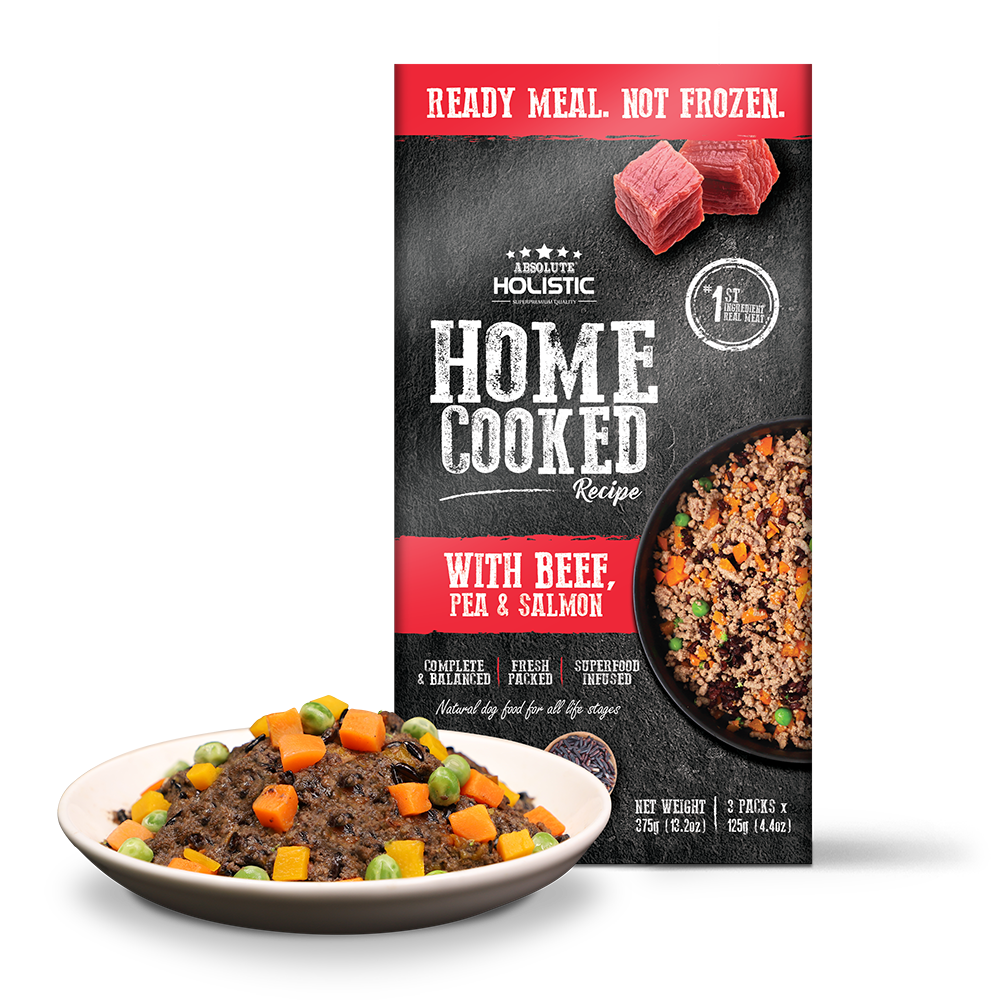 Absolute Holistic Dog Home Cooked Recipe Beef, Pea & Salmon 375g