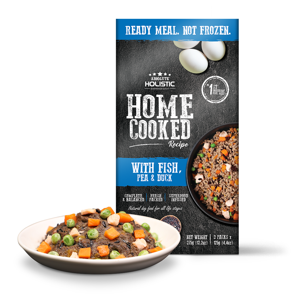 Absolute Holistic Dog Home Cooked Recipe Fish, Pea & Duck 375g