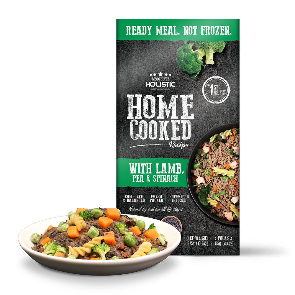 Absolute Holistic Dog Home Cooked Recipe Lamb, Pea & Spinach 375g