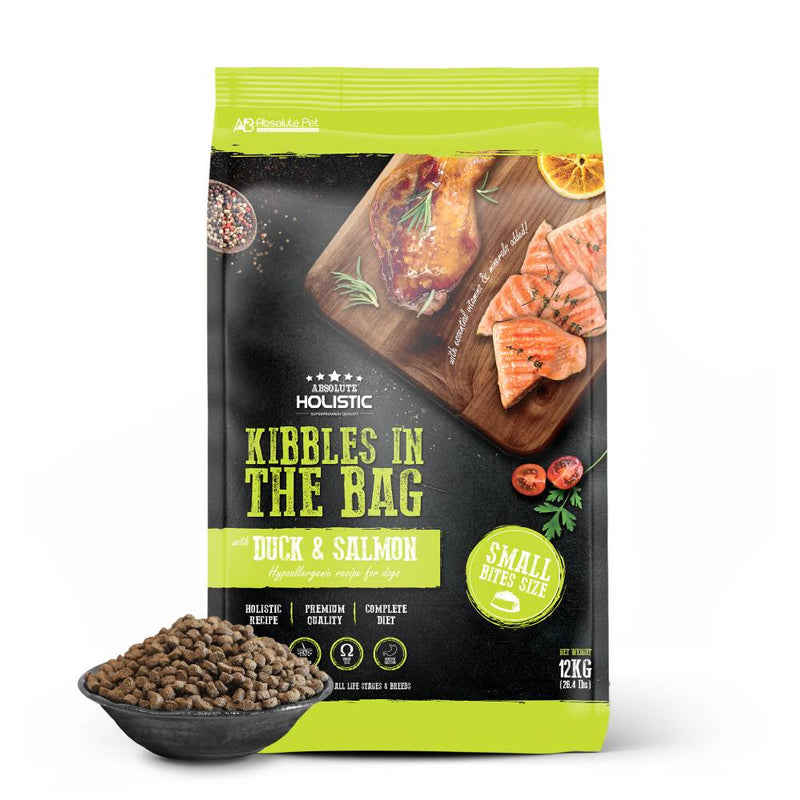 Absolute Holistic Dog Kibbles In The Bag Duck & Salmon Small Bites 12kg