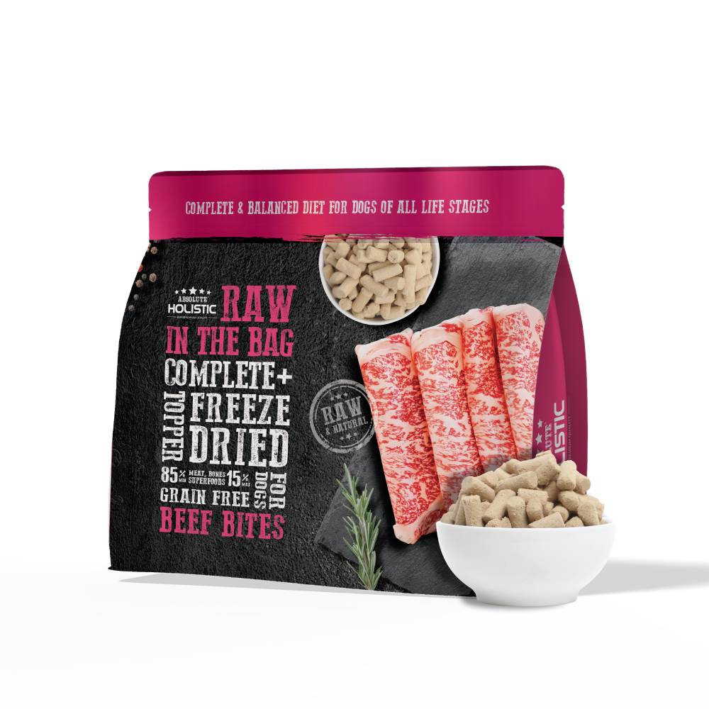 Absolute Holistic Dog Raw in the Bag Complete Freeze Dried Beef Bites 14oz