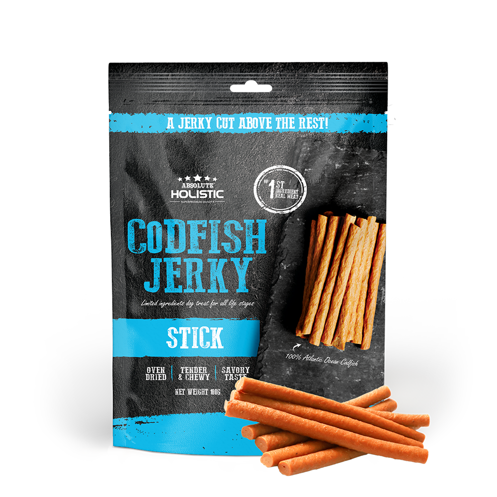 Absolute Holistic Dog Treats Codfish Jerky Stick 100g