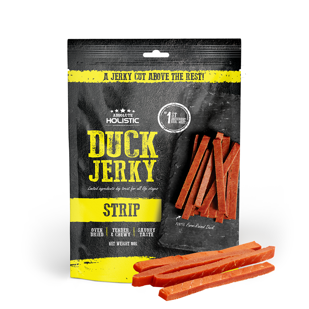 Absolute Holistic Dog Treats Duck Jerky Strip 100g