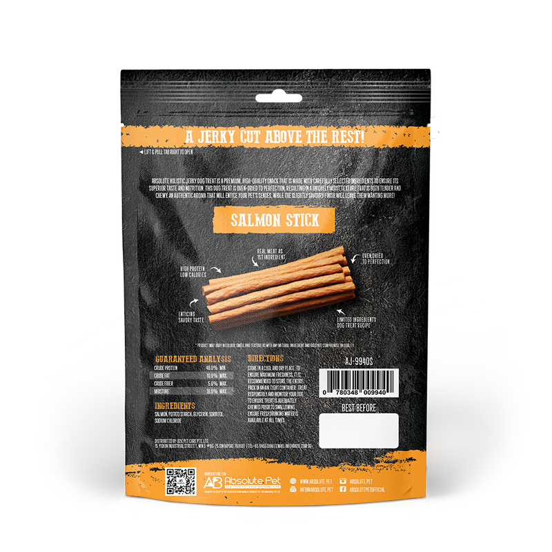 Absolute Holistic Dog Treats Salmon Jerky Stick 100g