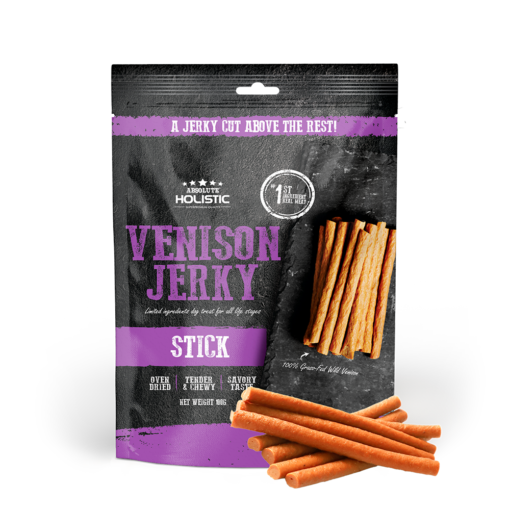 Absolute Holistic Dog Treats Venison Jerky Stick 100g