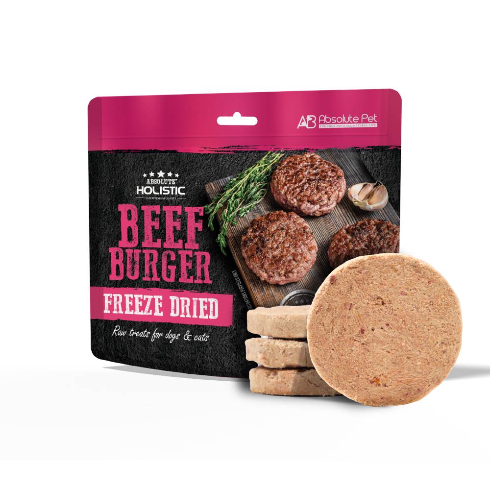 Absolute Holistic Dogs & Cats Freeze Dried Raw Treats Beef Burger 60g