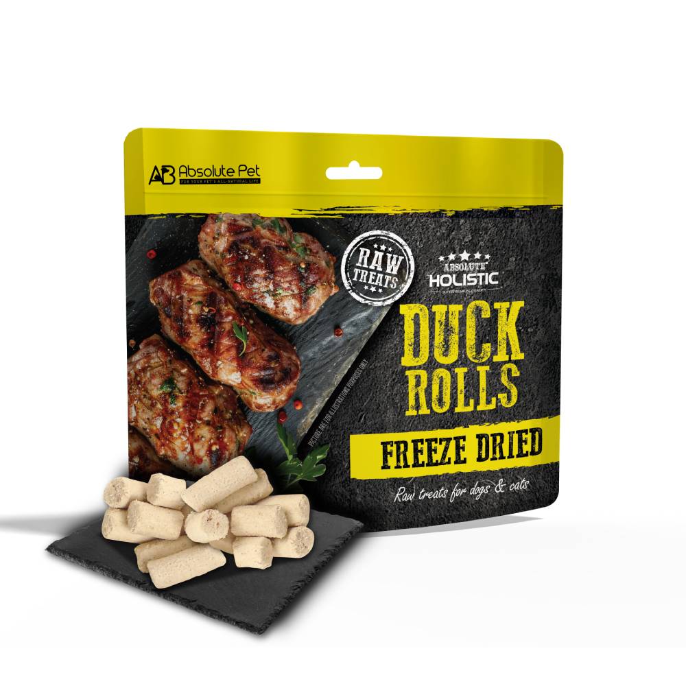 Absolute Holistic Dogs & Cats Freeze Dried Raw Treats Duck Rolls 60g