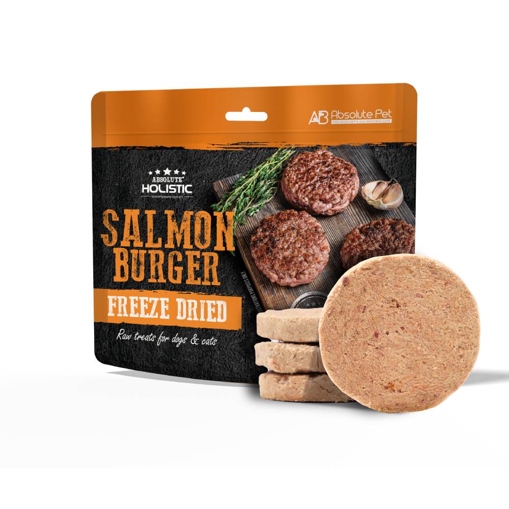 Absolute Holistic Dogs & Cats Freeze Dried Raw Treats Salmon Burger 60g