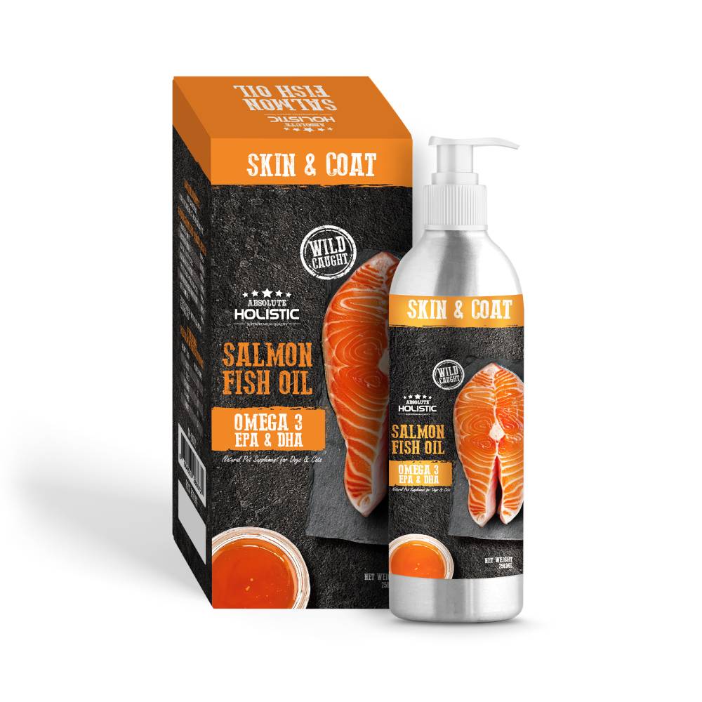 Absolute Holistic Dogs & Cats Skin & Coat Salmon Fish Oil 250ml