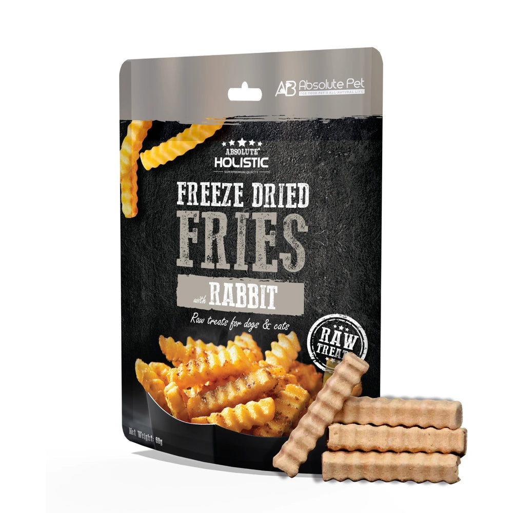 Absolute Holistic Freeze Dried Raw Rabbit Fries Cat & Dog Treats 60g