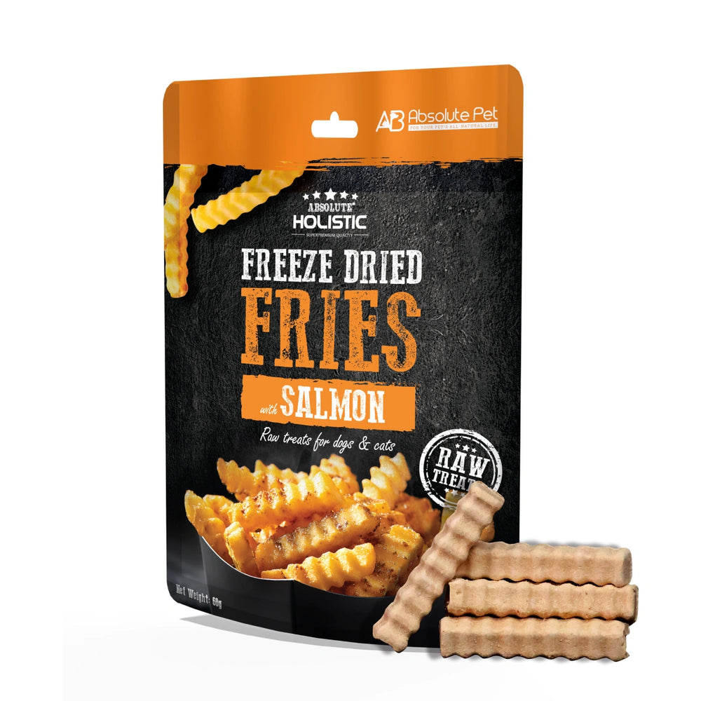 Absolute Holistic Freeze Dried Raw Salmon Fries Cat & Dog Treats 60g