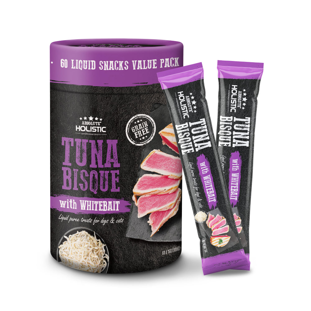 Absolute Holistic Cats & Dogs Liquid Puree Treats Tuna Bisque with Whitebait (15g x 60)