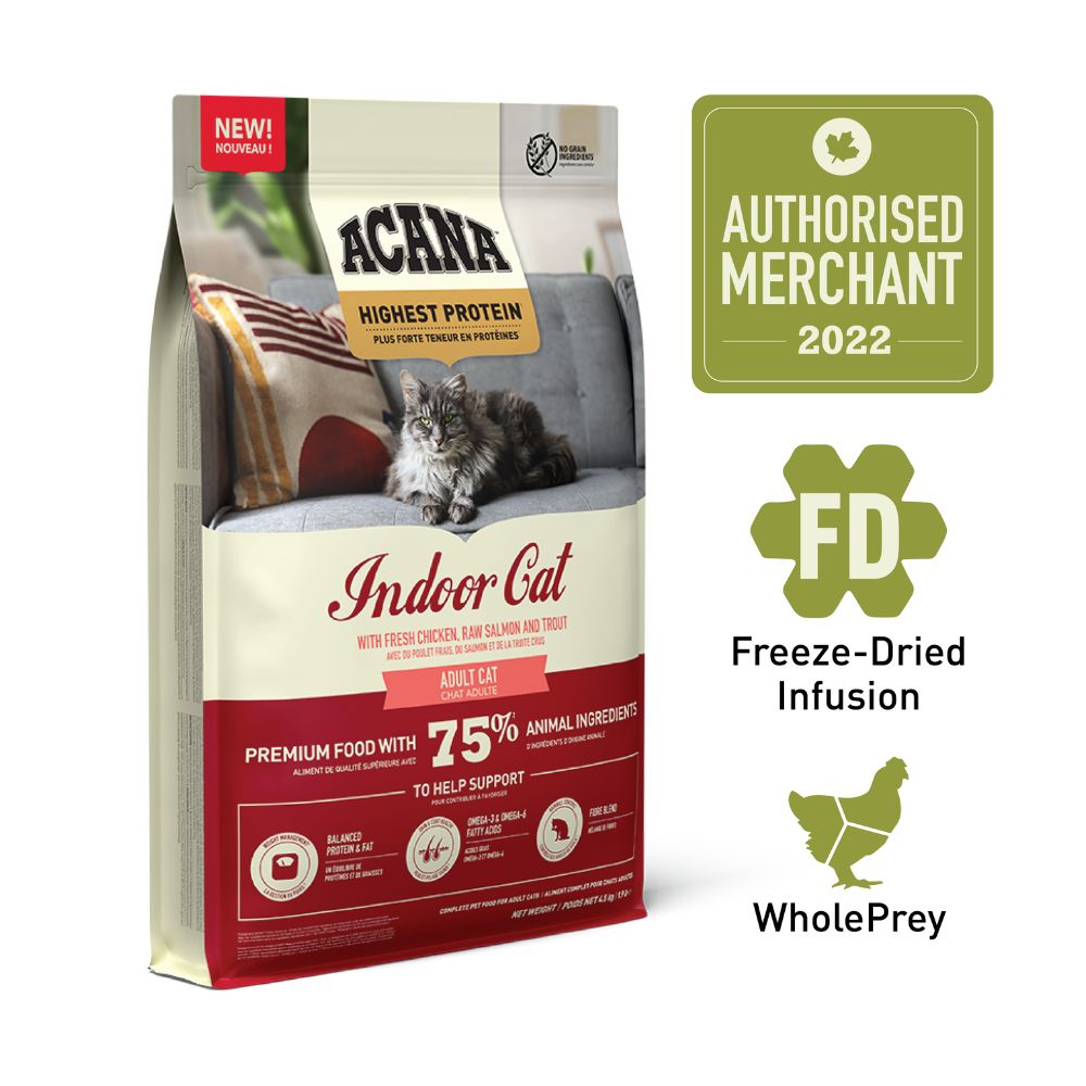 Acana Indoor Highest Protein Dry Cat Food 4.5kg