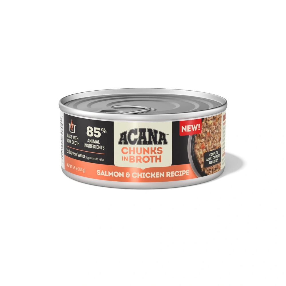 Acana Chunks in Broth Salmon & Chicken Recipe Canned Cat Food 155g
