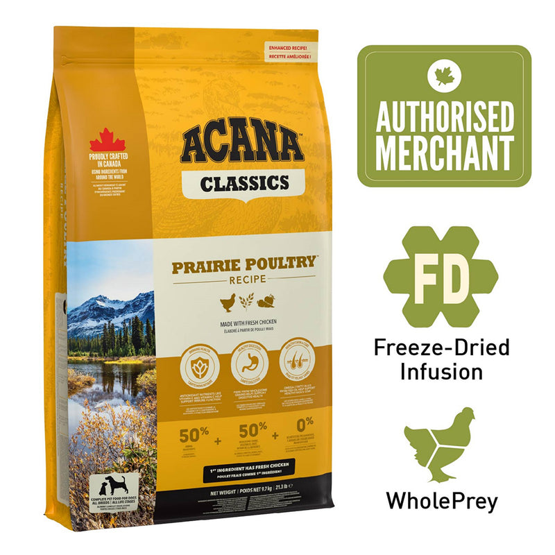 Acana Dog Classics Prairie Poultry 9.7kg ( EXPIRY SEP 2025 )