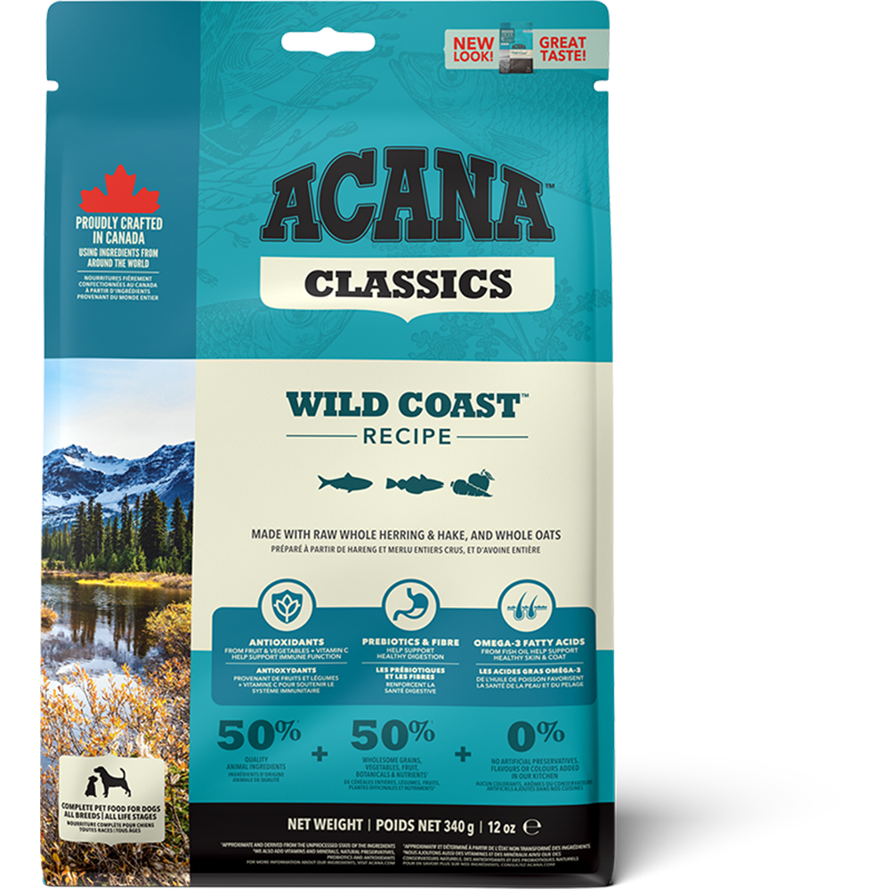 Acana Freeze-Dried Coated Classics Wild Coast Dry Dog Food 340g