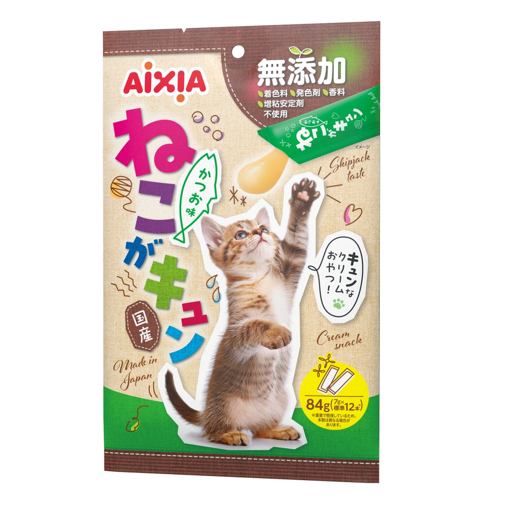 Aixia Kyun Cat Happy Sticks Skipjack Tuna Flavour Cat Treats 7g x 12 front pack