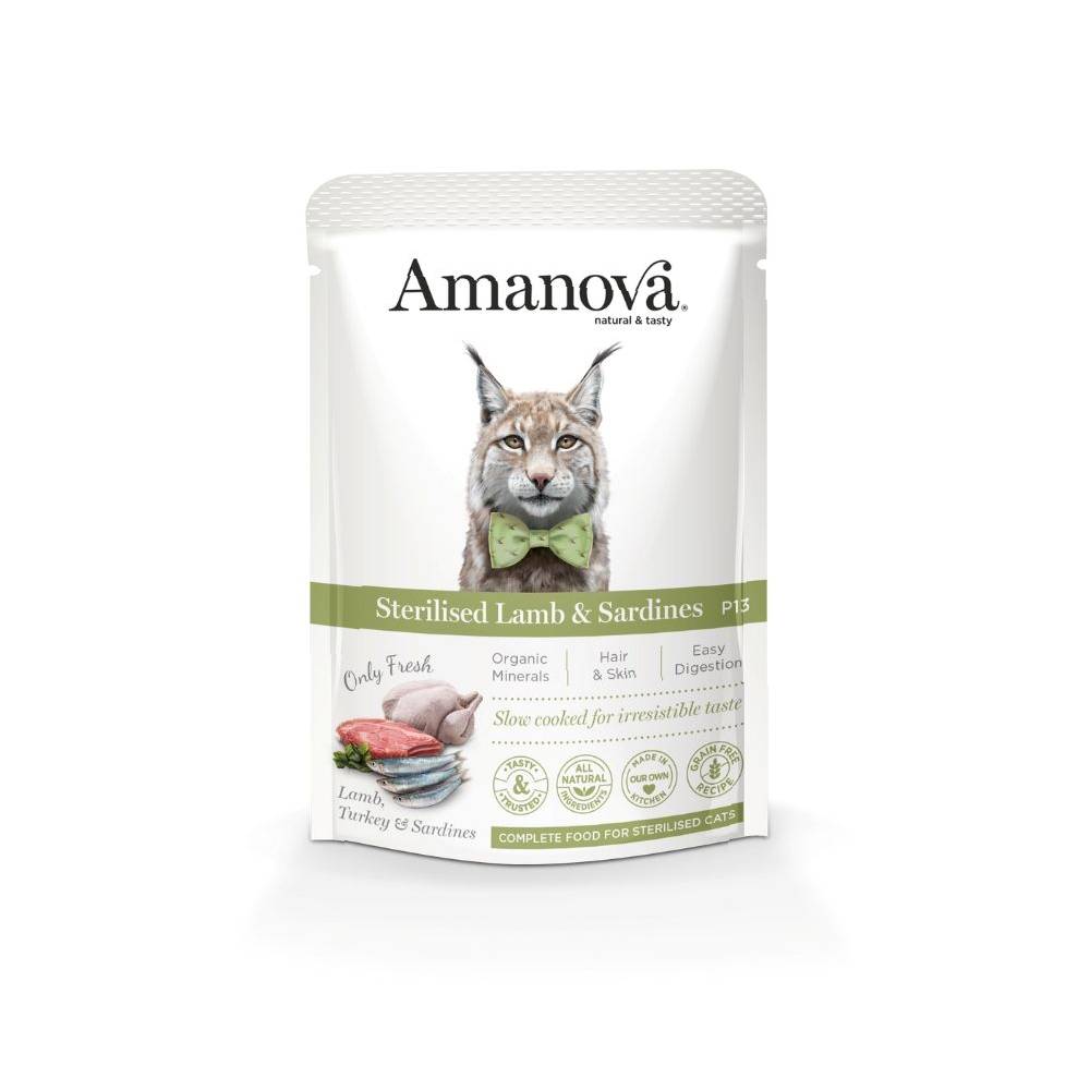 Amanova Cat Sterilized Pouch Grain-Free Lamb & Sardine 85g