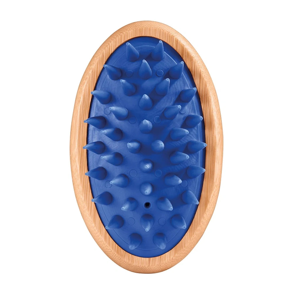 Artero Curry Comb Blue Bamboo dog grooming comb, blue, front view