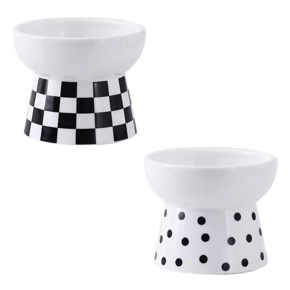 BW Pet Feeding Bowl Ceramic Elevated 240ml D12.5cm x H10cm
