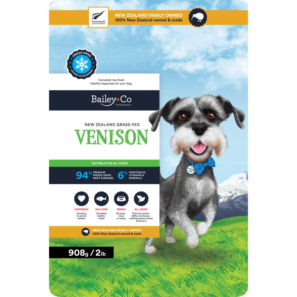 Bailey+Co Dog Freeze-Dried Grass-Fed New Zealand Venison 908g