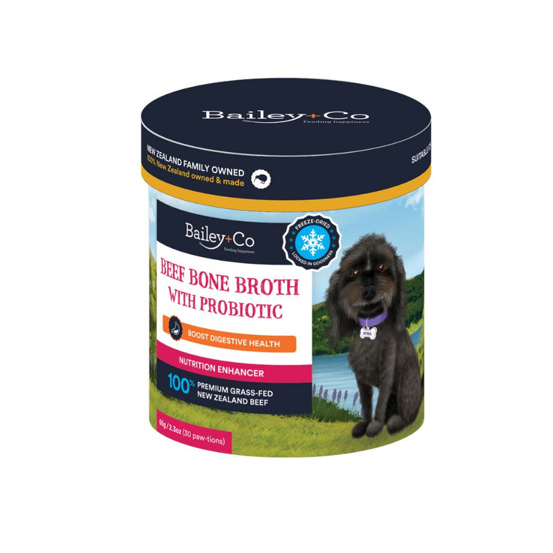 Bailey+Co Dog Freeze-Dried Nutrition Enhancer Beef Bone Broth With Probiotic 65g