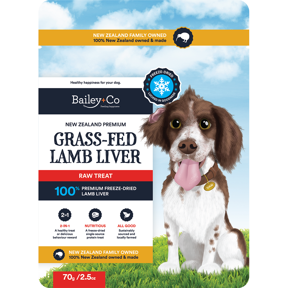 Bailey+Co Dog Freeze-Dried Raw Treat New Zealand Grass-Fed Lamb Liver 70g