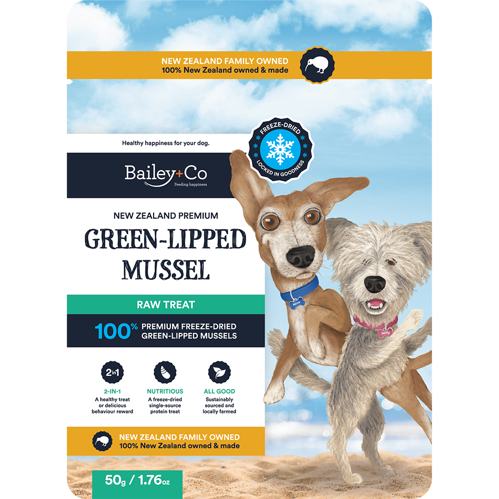 Bailey+Co Dog Freeze-Dried Raw Treat New Zealand Green-Lipped Mussel 50g