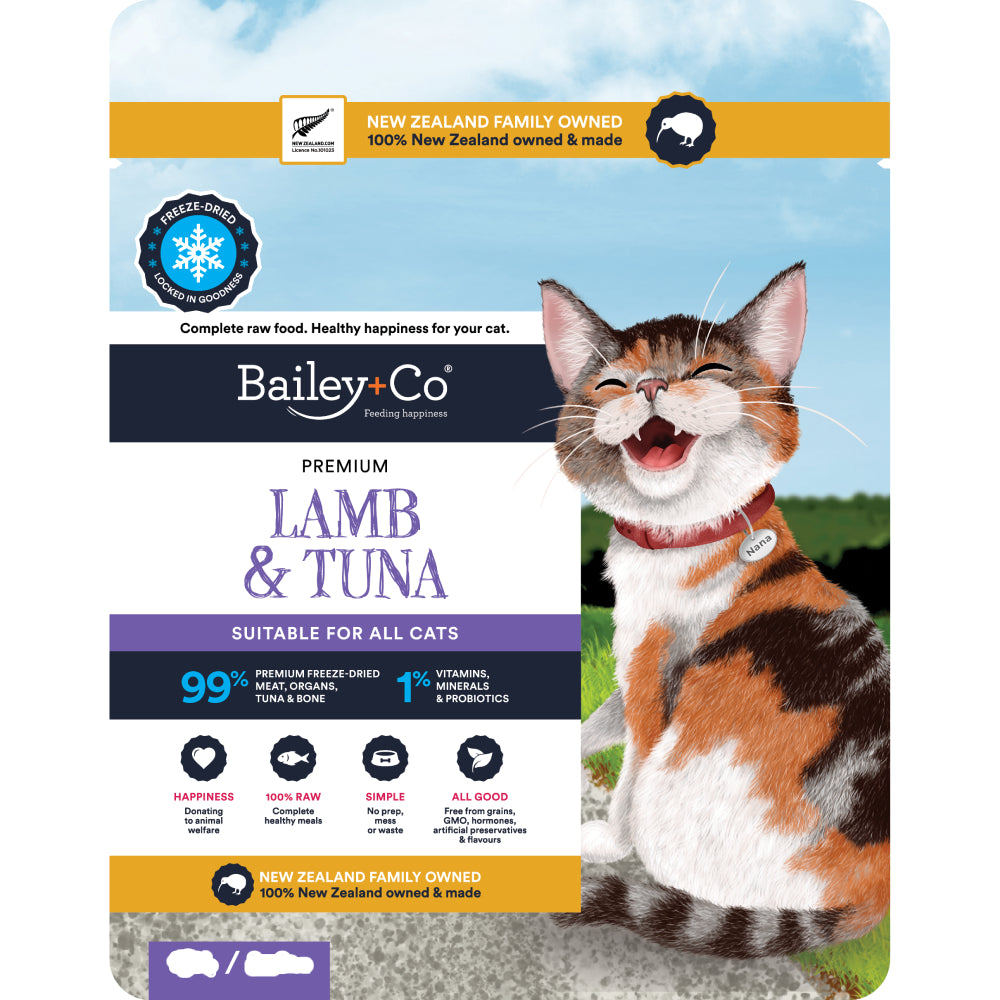 Bailey+Co Cat Freeze Dried Lamb and Tuna Diet 320g