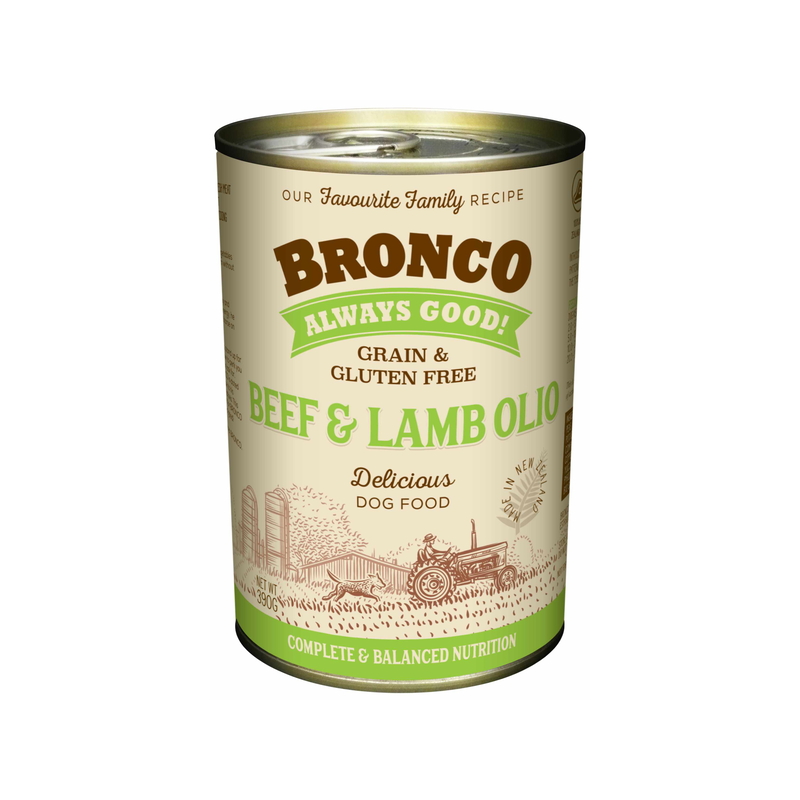 *DONATION TO OSCAS* Bronco Dog Beef & Lamb / Chicken / Salmon Olio 390g x 12cans