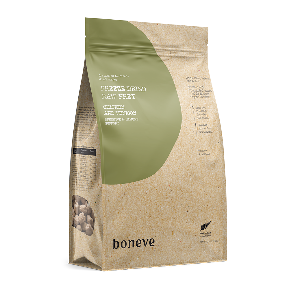 Boneve Dog Freeze-Dried Raw Prey Free-Range Grass-Fed Chicken & Venison 100g