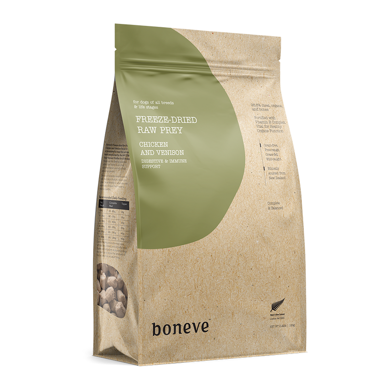 Boneve Dog Freeze-Dried Raw Prey Free-Range Grass-Fed Chicken & Venison 100g